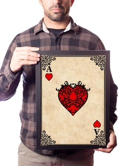 Quadro Baralho Poker Arte As De Copas Jogo Cartas