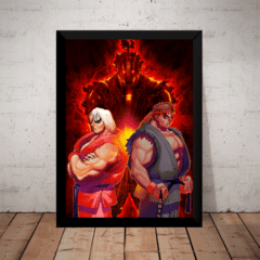 Quadro Decorativo Game Arte Street Fighter Poster Moldura