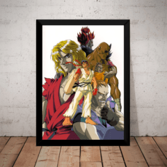 Quadro Anime Street Fighter Gamer Arte Poster Moldura