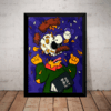 Quadro Ned Flanders Caveira Simpsons Arte Poster Moldurado