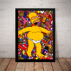 Quadro Os Simpsons Homer Bebidas Arte Poster Moldurado