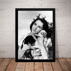 Quadro Decorativo Elizabeth Taylor Foto Cachorros