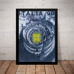 Quadro Copa Do Mundo Fifa De 1990 Cartaz Poster Moldurado