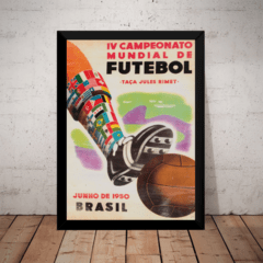 Quadro Copa Do Mundo Fifa De 1950 Cartaz Poster Moldurado