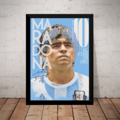 Quadro Jogador Diego Maradona Futebol Arte Poster Moldurado