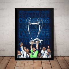 Quadro Real Madrid Campeão 2014 Futebol Poster Moldurado