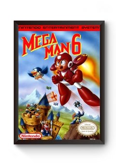 Quadro Capa Game Mega Man 6 Nintendinho Poster Moldurado