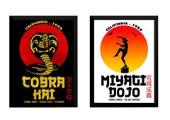 Conjunto 2 Quadros Cobra Kai vs Miyagi-Do Karatê Serie Arte