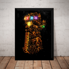 Quadro Poster Moldura Luva Thanos Filme Avengers Vingadores