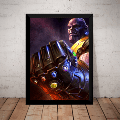 Quadro Poster Moldura Luva Thanos Filme Vingadores Arte