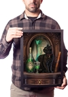 Quadro Gato Arte Fada Absinth Wicca Poster Moldurado