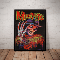 Quadro Banda Misfits Horror Punk Freddy Krueger Arte 42x29cm