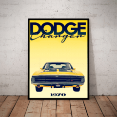 Quadro Carro Dodge Charger 1970 Arte Poster Com Moldura
