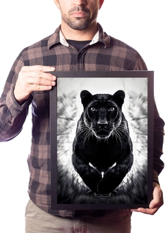 Quadro Decorativo Pantera Animal Selvagem Poster Na Moldura