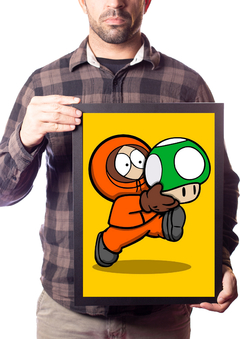Quadro South Park Arte Kenny Com a Vida do Mario