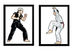 2 Quadros Johnny vs Daniel Arte Cobra Kai Karatê Kid