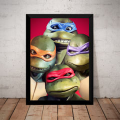 Quadro Tartarugas Ninja Arte Poster Moldurado