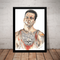 Quadro Duro De Matar Bruce Willis Tattoo Arte Moldurada