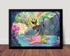 Quadro Decorativo Bob Esponja Patrick Arte Poster Moldurado