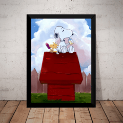 Quadro Snoopy Charlie Brown Peanuts Arte Poster Moldurado