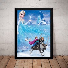 Quadro Filme Frozen Disney Poster Moldurado