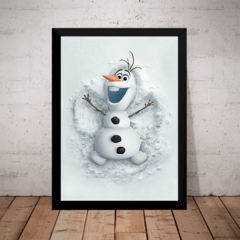 Quadro Olaf Olavo Filme Frozen Disney Poster Moldurado