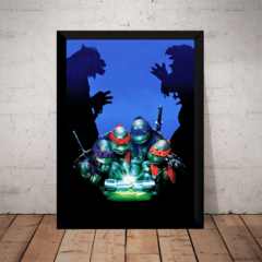 Quadro Filme Tartarugas Ninja Arte Poster Moldurado