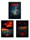 Kit 3 Quadros Stranger Things Posters Temporadas Moldurados