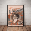 Quadro Decorativo Houdini Ilusionista Retro Cartaz Moldurado