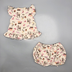 Conjunto Remera + Short Gabriela de Bianchetti - Talle 0-3 meses - SEGUNDA SELECCIÓN - Baby Back Sale SAS