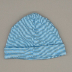 Gorrito Gabriela de Bianchetti Talle 3 meses rayado turquesa y blanco - comprar online