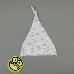 Gorrito NUEVO Mini Turu Talle Único blanco con conejitos estampados