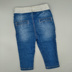 Jeans Yamp Talle 6 meses con cintura gris y cordón rosa - comprar online