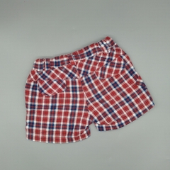 Short Puchuni Talle 2 (6-9 meses) cuadrillé rojo-azul y blanco - comprar online