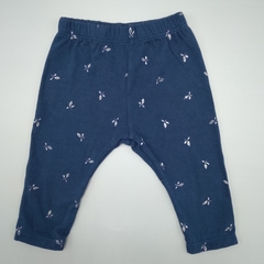 Legging Baby Mango Talle 2-3 meses (largo 29 cm) algodón azul con detalles en plateado