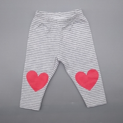 Legging Carters Talle 0 meses (largo 24 cm) algodón gris con rayas y estampas de corazones - comprar online