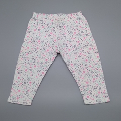 Legging Carters Talle 3-6 meses (largo 36 cm) algodón florcitas rosas y verdes