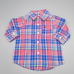 Camisa Carters Talle 3 meses cuadrillé rojo-azul y verde