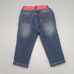 Jeans Opaline Talle 9 meses (largo 41 cm) azul elastico rojo a lunares - comprar online