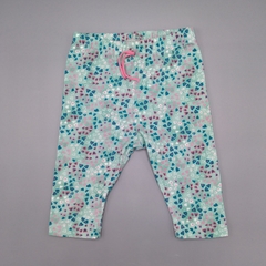 Legging Minimimo Talle S (3-6 meses) algodón verde con corazones