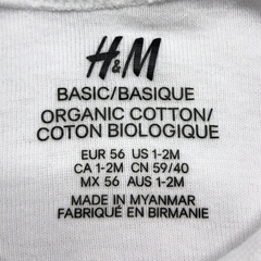 Body H&M - Talle 0-3 meses - SEGUNDA SELECCIÓN - Baby Back Sale SAS