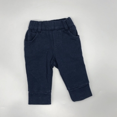 Segunda Selección - Jogging Jaf Talle 3-6 meses algodón azul oscuro simil pantalón costuras (32 cm largo)