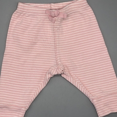 Segunda Selección - Legging Baby GAP Talle 0-3 meses algodón rayas rosa blanco moño (27 cm largo) - comprar online