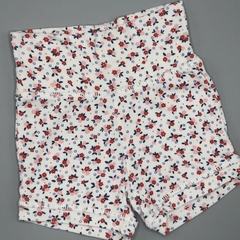 Segunda Selección - Short Benetton Talle 9-12 meses blanco - flores rojas rosas - comprar online