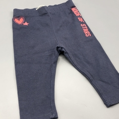 Segunda Selección - Legging Wanama Talle 0-3 meses algodón gris bordado corazón estrella rosa fluor (33 cm largo) - tienda online