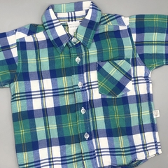 Camisa Cheeky Talle M (6-9 meses) cuadrillé azul verde blanco - comprar online