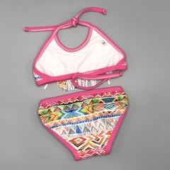 Segunda Selección - Bikini NUEVA Talle 2 (12-18 meses) rosa diseño tribal blanco naranja celeste marrón flecos en internet