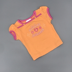 Segunda Selección - Remera Adidas Talle 3 meses algodón naranja bordado Princess brillo