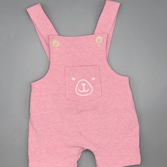 Segunda Selección -Jumper short Pandy Talle S (3-6 meses) algodón rosa jaspeado estampa osito bolsillo - comprar online