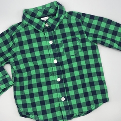 Camisa Carters Talle 9 meses azul verde cuadrillé - comprar online
